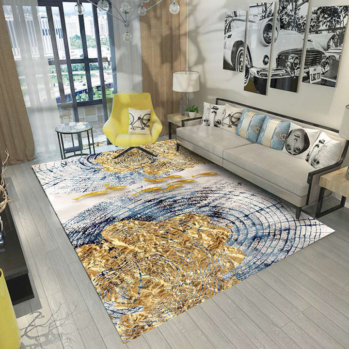 BowLift | Nordic Abstract Botanical Carpet Multicolor Synthetic Carpet Non-slip Machine washable Pet friendly Area rug for Living room