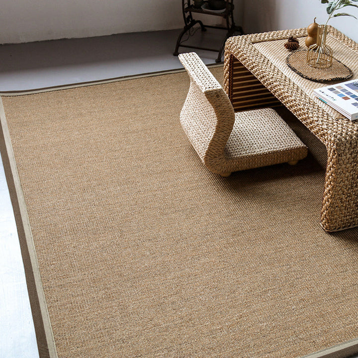 BowLift | Multicolor Plain Mat Rug Sisal Woven Lodge Rug Non-Slip Backing Stain Resistant Machine Washable Area Carpet for Room