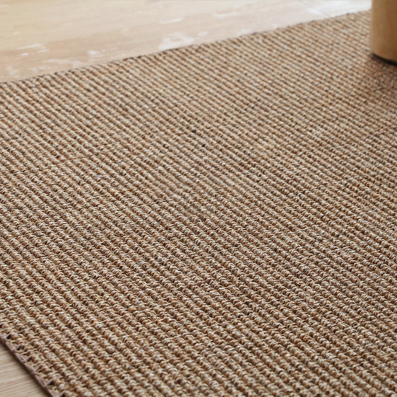 BowLift | Lodge Home Rug Light Brown Solid Color Rug Sisal Woven Pet Friendly Machine Washable Non-Slip Rug