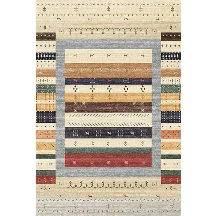 BowLift | Moroccan Home Area Rug Multicolored Pattern Rug Polypropylene Pet-Friendly Machine Washable Rug