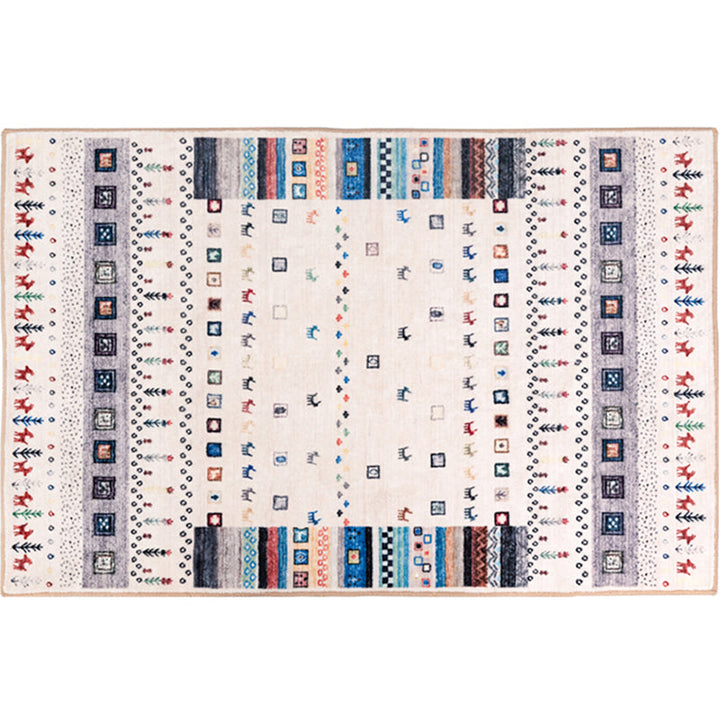 BowLift | Moroccan Home Area Rug Multicolored Pattern Rug Polypropylene Pet-Friendly Machine Washable Rug
