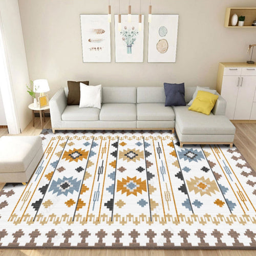 BowLift | Beautiful Floral Pattern Carpet Multicolor Moroccan Style Carpet Polyester Non-Slip Washable Stain Resistant Carpet for Room