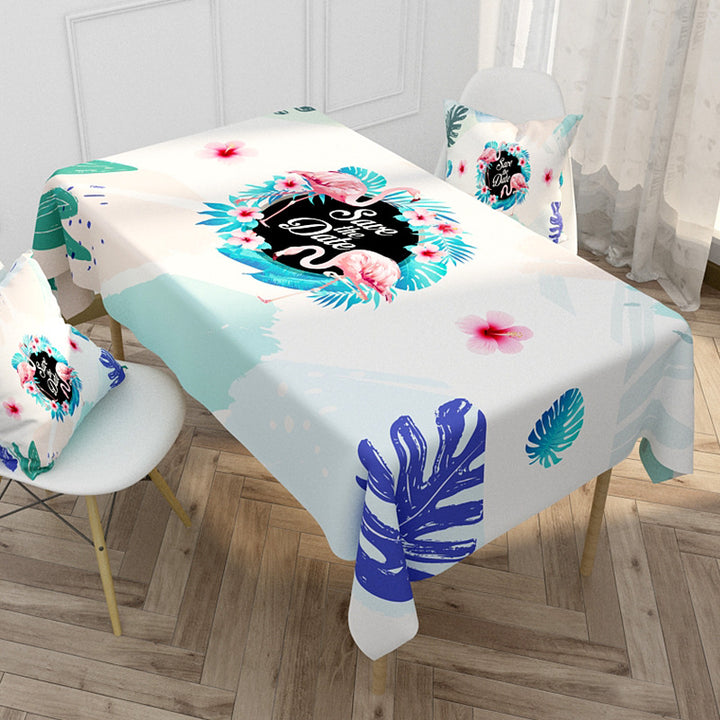 Floral Printed Tablecloth and Cushion Cover Set