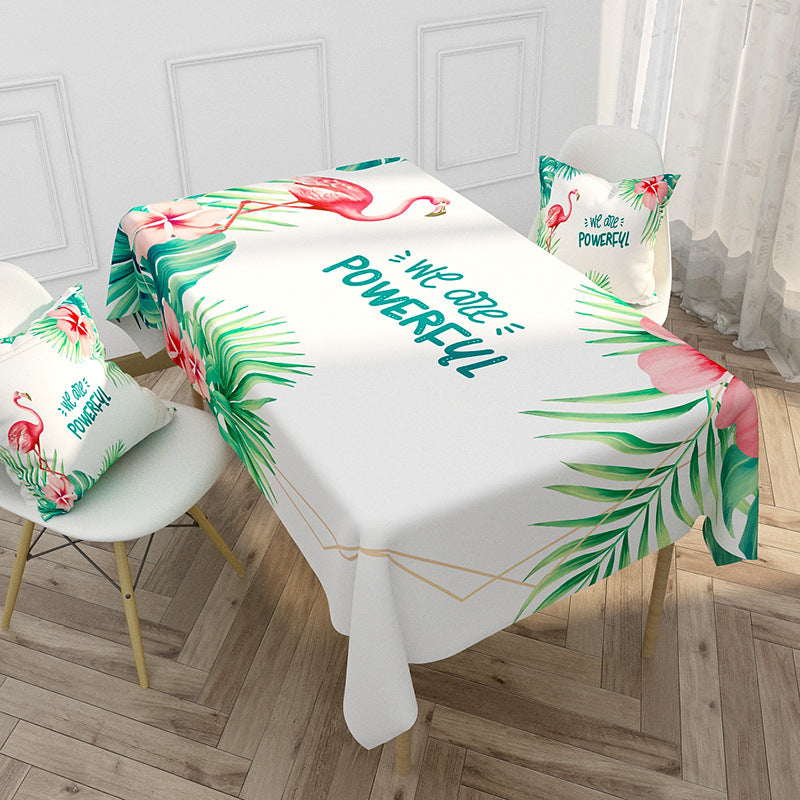 Floral Printed Tablecloth and Cushion Cover Set