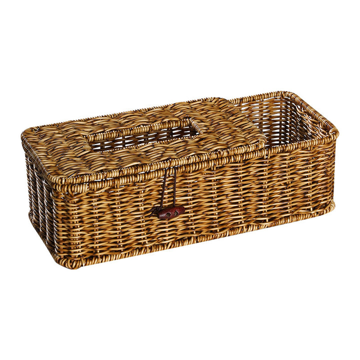 Handmade Wicker Storage Box with Lid Bowlift