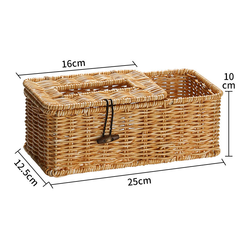 Handmade Wicker Storage Box with Lid Bowlift