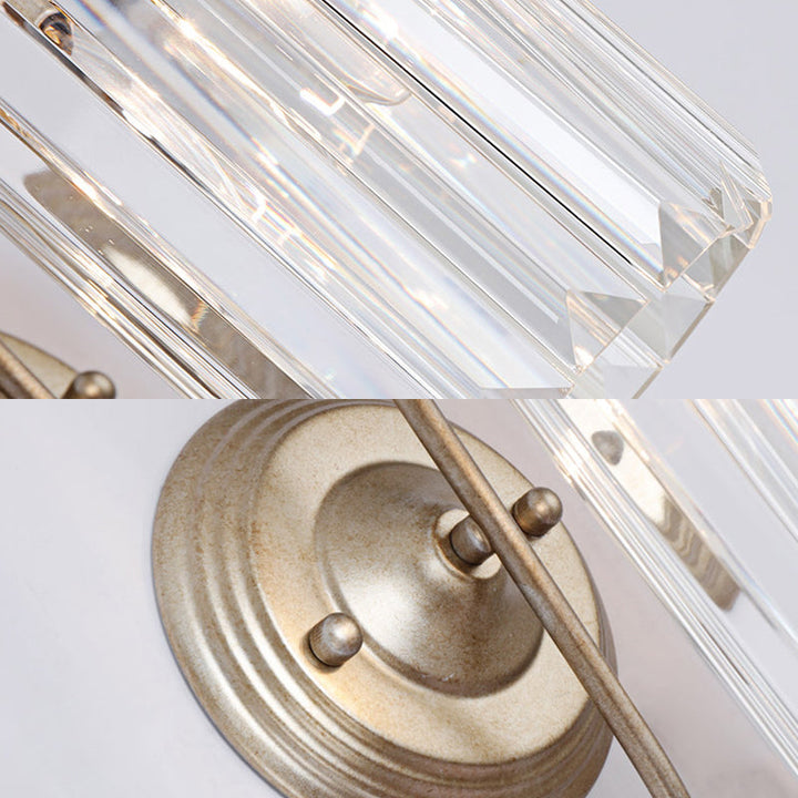 BowLift | Prismatic Crystal Cylinder Wall Light Modern 1 Light Gold/Black Wall Mount Light