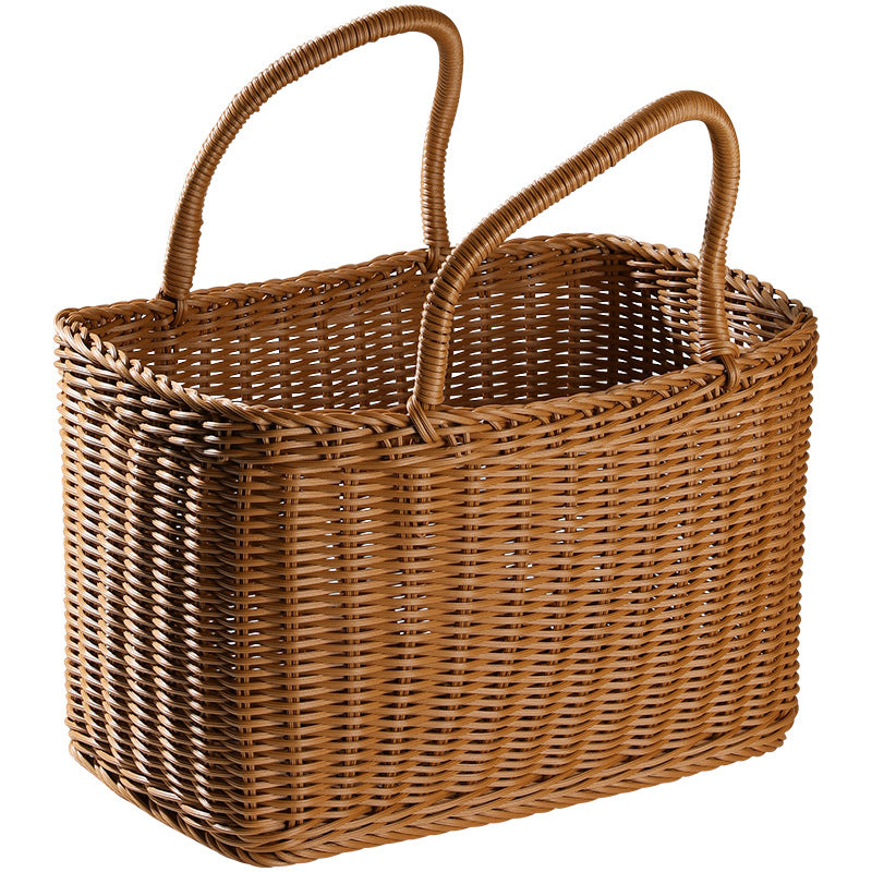 Unisex Handwoven Shopping Basket with Two Handles Bowlift