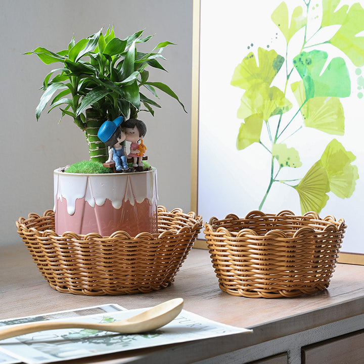 Unisex round braided storage basket Bowlift