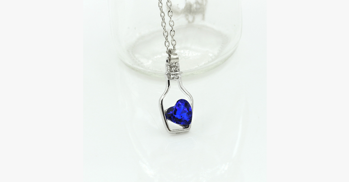 BowLift | Love Bottle Gemstone Pendant Necklace - For whenever you need a sip of love