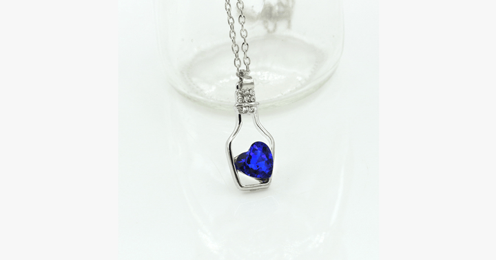BowLift | Love Bottle Gemstone Pendant Necklace - For whenever you need a sip of love