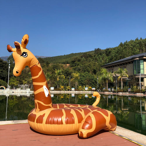 Unisex Inflatable Giraffe Pool Float Bowlift