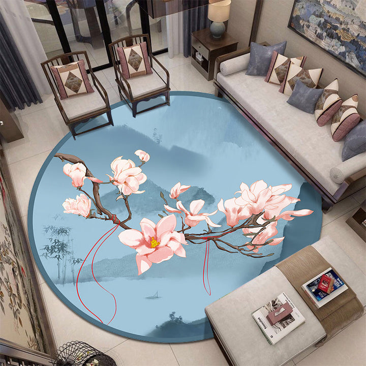 BowLift | Classic Oriental Rug Multi-colored Flower and Bird Design Rug with Non-Slip Back Stain Resistant Pet-Friendly Rug for Living Room