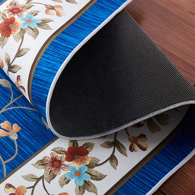 BowLift | Glamour Drawing Print Rug Multicolor Chinoiserie Rug Synthetic Pet Friendly Non-Slip Back Washable Rug for Home