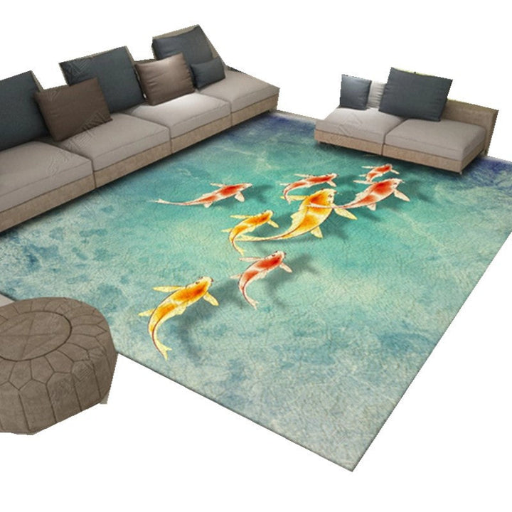 BowLift | Multicolor Asia Indoor Rug Synthetic 3D Pattern Carpet Washable Stain Resistant Nonslip Underlay Rug for Large Room