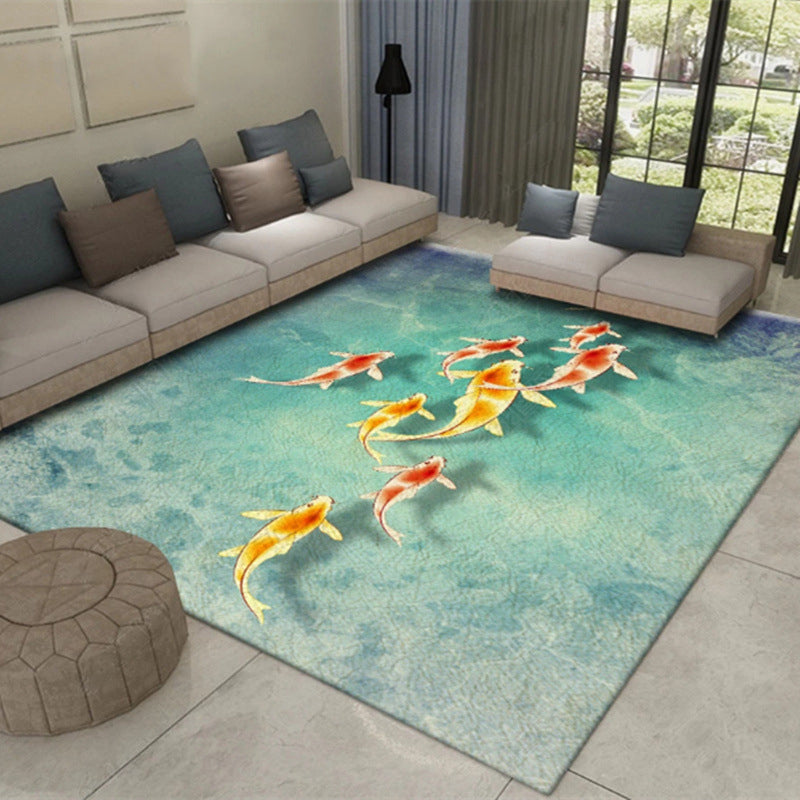 BowLift | Multicolor Asia Indoor Rug Synthetic 3D Pattern Carpet Washable Stain Resistant Nonslip Underlay Rug for Large Room