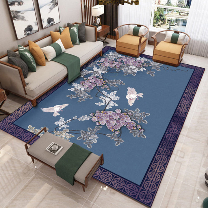 BowLift | Traditional Chinoiserie Rug Multicolor Landscape Print Rug Pet-Friendly Washable Non-Slip Rug for Home