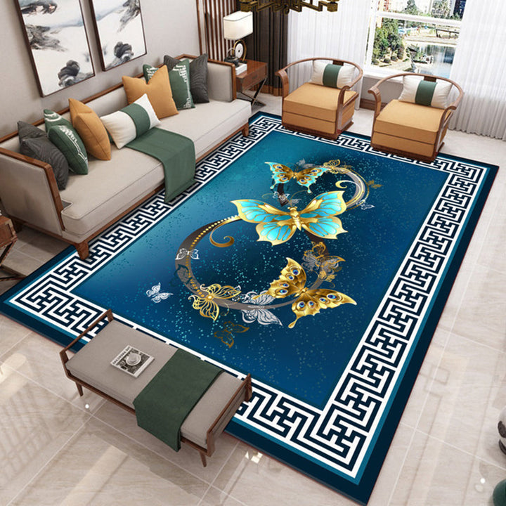 BowLift | Traditional Chinoiserie Rug Multicolor Landscape Print Rug Pet-Friendly Washable Non-Slip Rug for Home