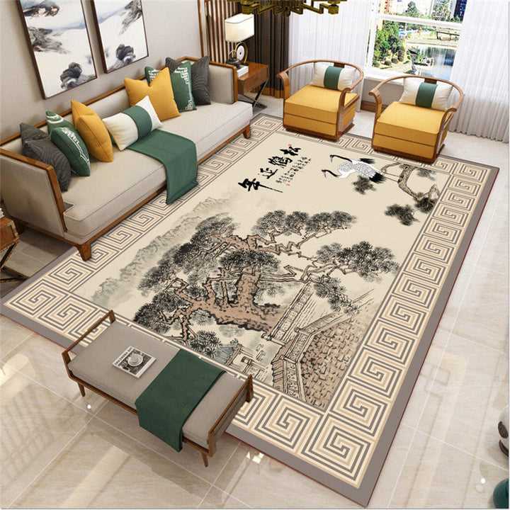 BowLift | Traditional Chinoiserie Rug Multicolor Landscape Print Rug Pet-Friendly Washable Non-Slip Rug for Home