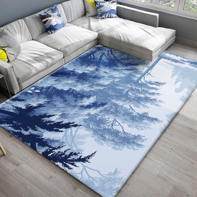 BowLift | Chic Oriental Rug Polyester Flower Botanical Rug Non-slip Machine Washable Pet-friendly Carpet for Living Room