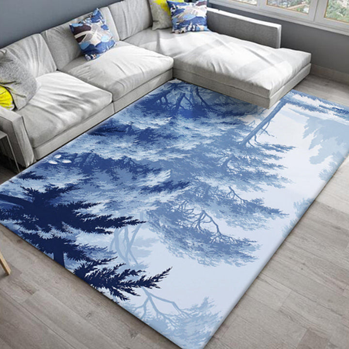 BowLift | Chic Oriental Rug Polyester Flower Botanical Rug Non-slip Machine Washable Pet-friendly Carpet for Living Room