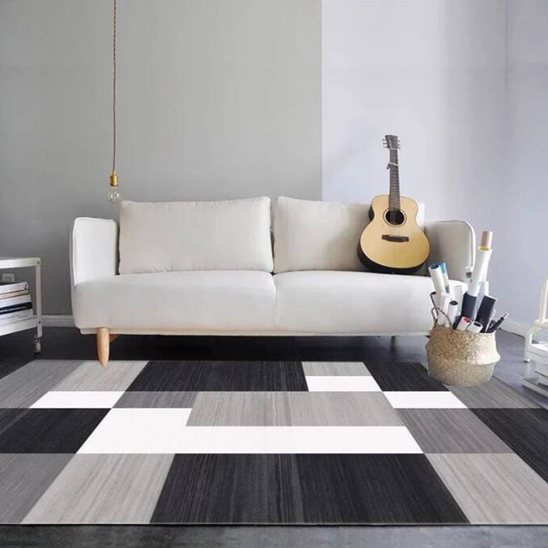 BowLift | Aesthetics Abstract Area Rug Multicolored Industrial Carpet Synthetic Non-slip Stain Resistant Machine Washable Rug for the Living Room