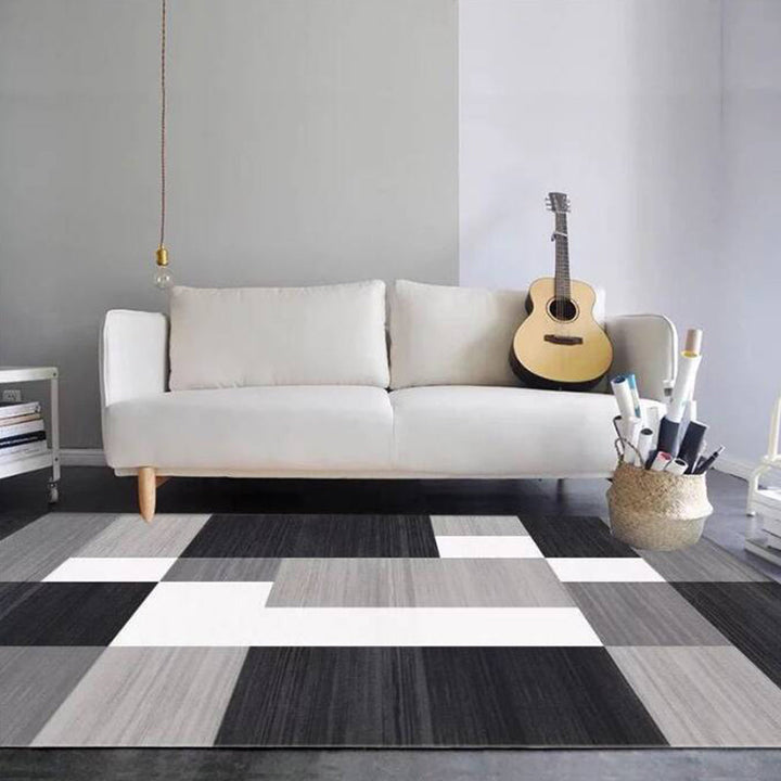BowLift | Aesthetics Abstract Area Rug Multicolored Industrial Carpet Synthetic Non-slip Stain Resistant Machine Washable Rug for the Living Room