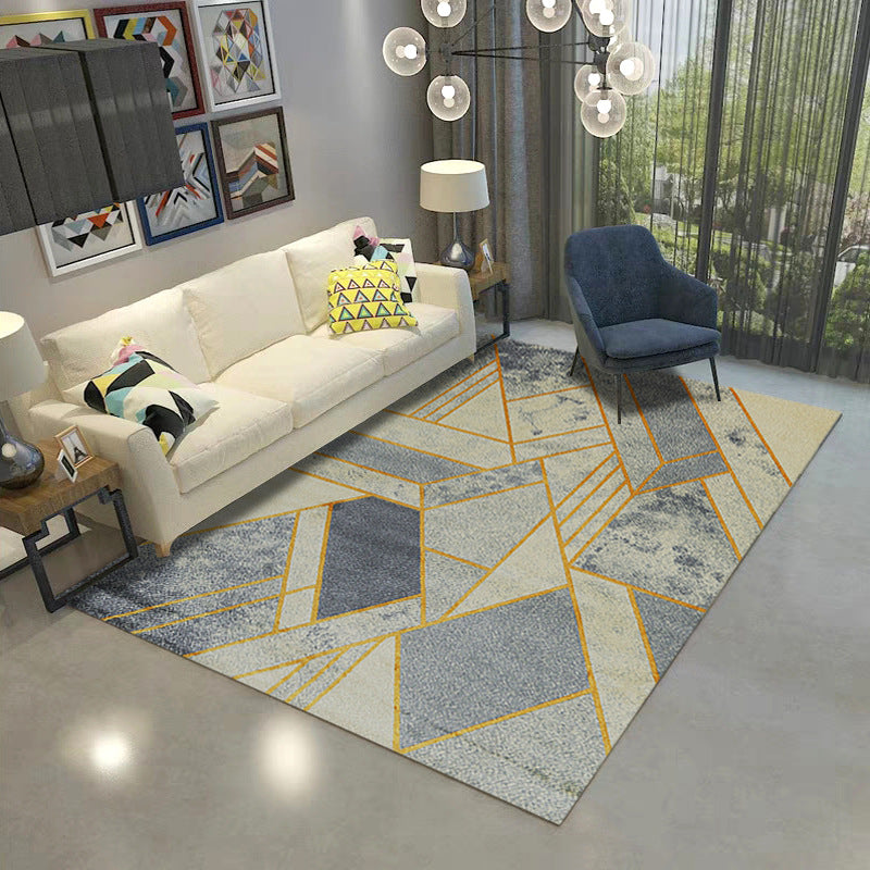BowLift | Aesthetics Abstract Area Rug Multicolored Industrial Carpet Synthetic Non-slip Stain Resistant Machine Washable Rug for the Living Room