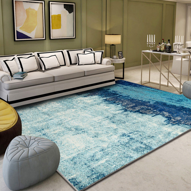 BowLift | Classic Multicolor Industrial Carpet Polyester Abstract Painting Carpet Non-Slip Back Machine Washable Stain Resistant Carpet for Lounge
