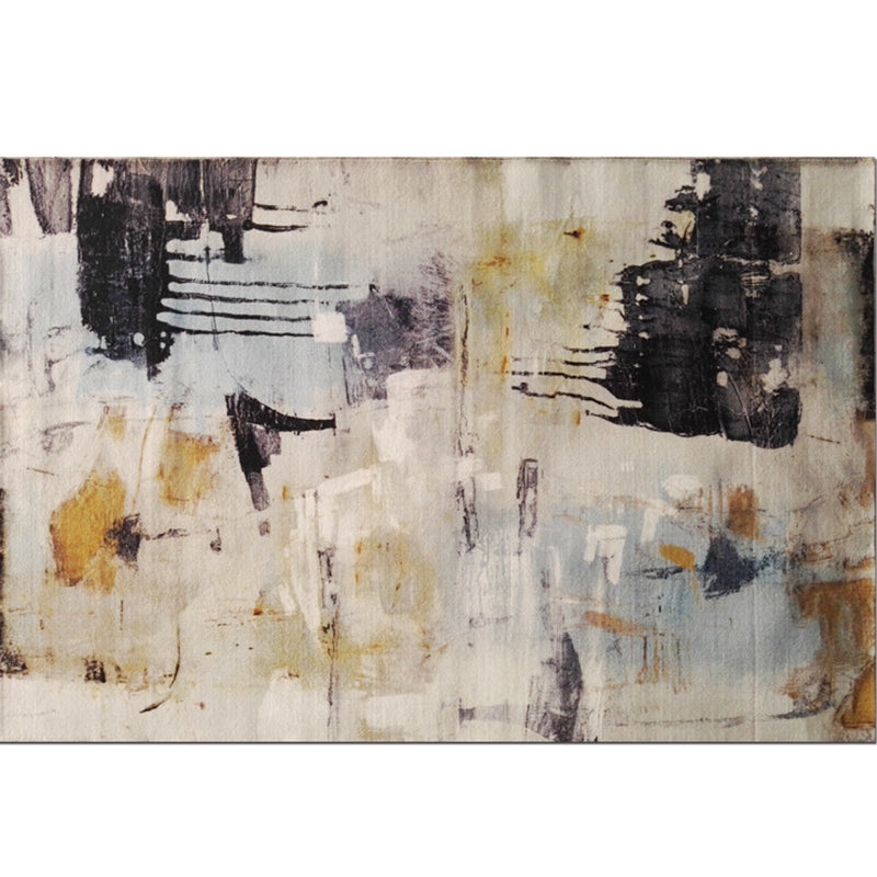 BowLift | Steampunk Post-Expressionism Rug Multicolor Polypropylene Rug Non-slip Stain-resistant Pet-friendly Rug for Home