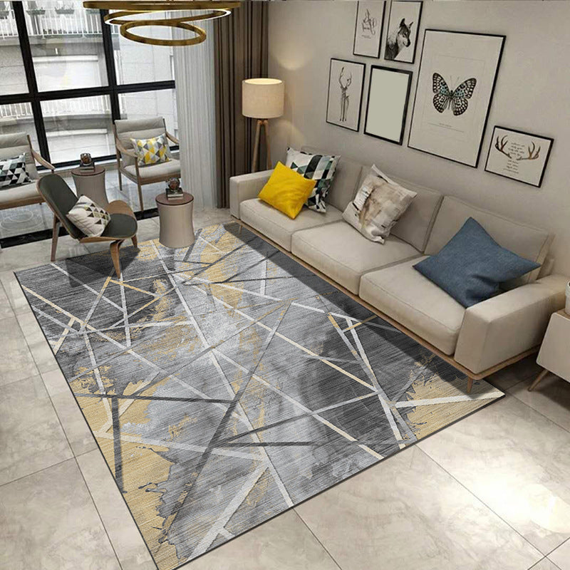 BowLift | Steampunk Post-Expressionism Rug Multicolor Polypropylene Rug Non-slip Stain-resistant Pet-friendly Rug for Home