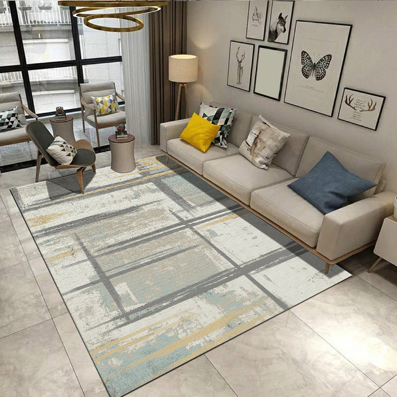 BowLift | Steampunk Post-Expressionism Rug Multicolor Polypropylene Rug Non-slip Stain-resistant Pet-friendly Rug for Home