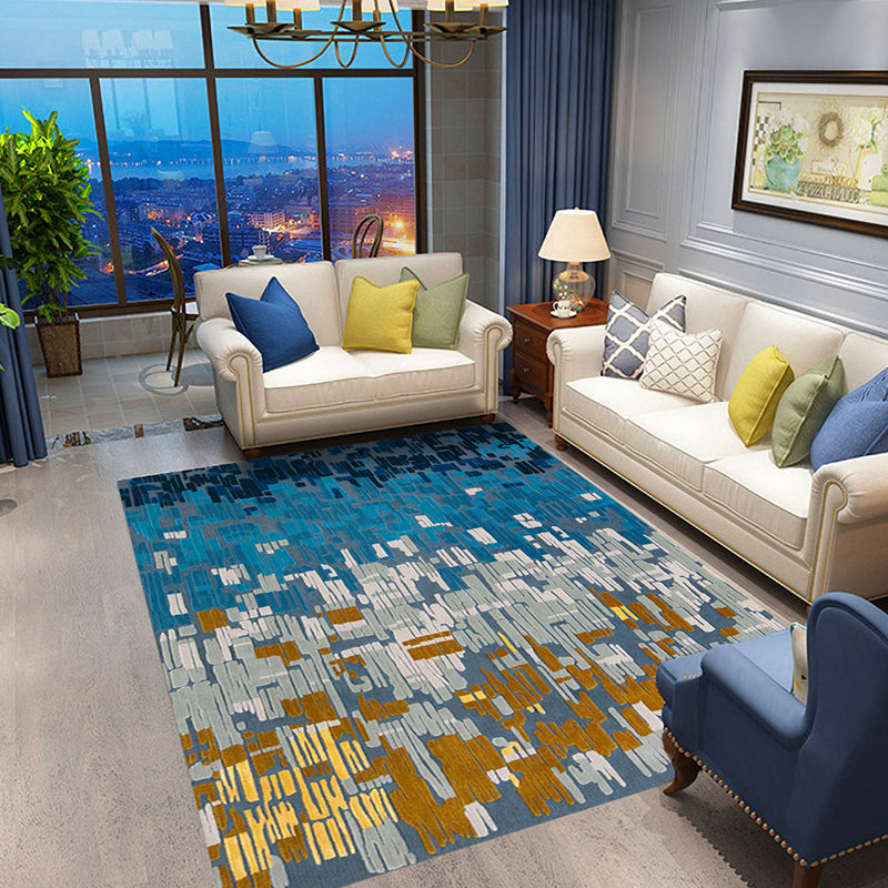 BowLift | Steampunk Post-Expressionism Rug Multicolor Polypropylene Rug Non-slip Stain-resistant Pet-friendly Rug for Home