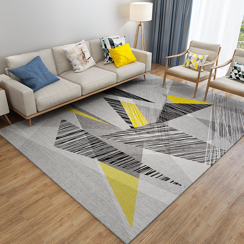 BowLift | Chic Postmodernism Area Rug Multi Colors Steampunk Carpet Synthetic Pet Friendly Stain Resistant Non-Slip Backing Rug for Home