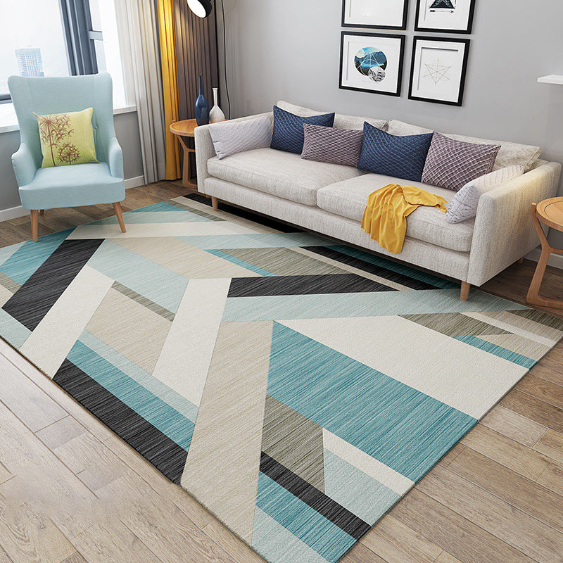 BowLift | Chic Postmodernism Area Rug Multi Colors Steampunk Carpet Synthetic Pet Friendly Stain Resistant Non-Slip Backing Rug for Home