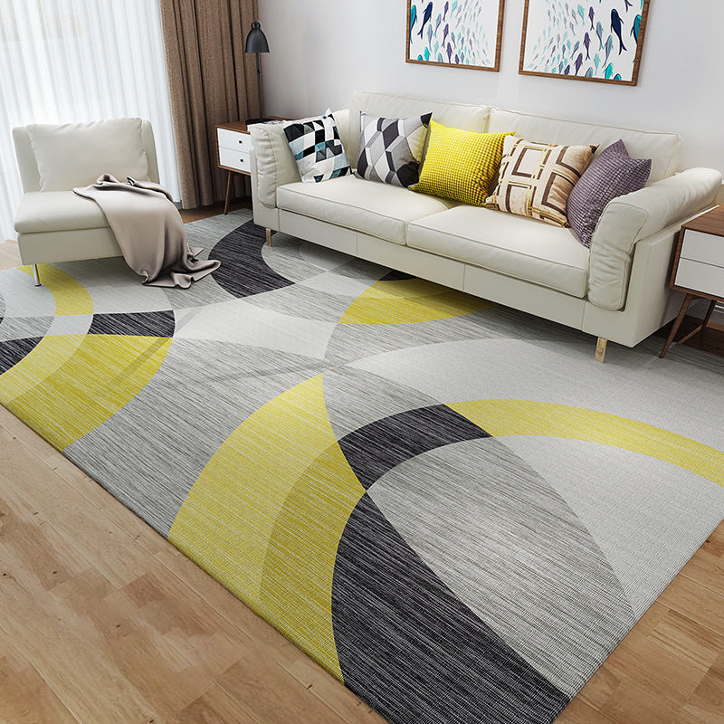 BowLift | Chic Postmodernism Area Rug Multi Colors Steampunk Carpet Synthetic Pet Friendly Stain Resistant Non-Slip Backing Rug for Home