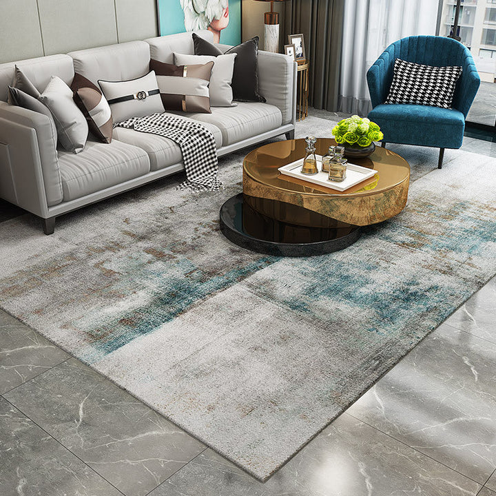 BowLift | Trendy Abstract Print Carpet Multi-colored Industrial Carpet Polypropylene Machine washable Stain resistant Non-slip backing Carpet for the living room