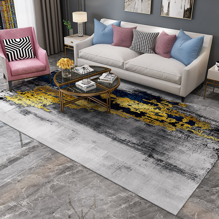 BowLift | Trendy Abstract Print Carpet Multi-colored Industrial Carpet Polypropylene Machine washable Stain resistant Non-slip backing Carpet for the living room