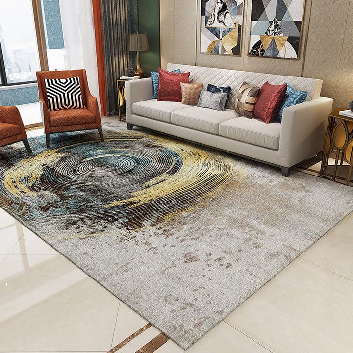 BowLift | Trendy Abstract Print Carpet Multi-colored Industrial Carpet Polypropylene Machine washable Stain resistant Non-slip backing Carpet for the living room