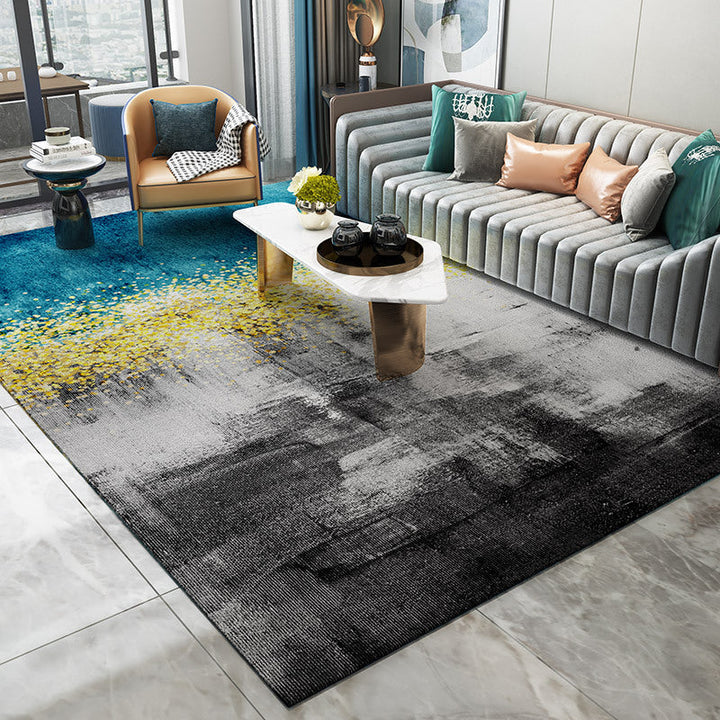 BowLift | Trendy Abstract Print Carpet Multi-colored Industrial Carpet Polypropylene Machine washable Stain resistant Non-slip backing Carpet for the living room