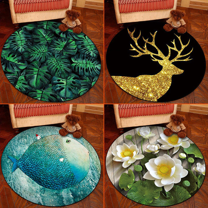 BowLift | Scandinavian Bedroom Rug Multicolor 3D Graphic Print Rug Polyester Non-slip Pet-friendly Stain-resistant Floor Mat