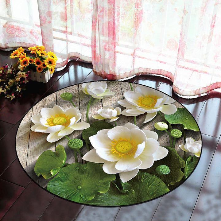 BowLift | Scandinavian Bedroom Rug Multicolor 3D Graphic Print Rug Polyester Non-slip Pet-friendly Stain-resistant Floor Mat