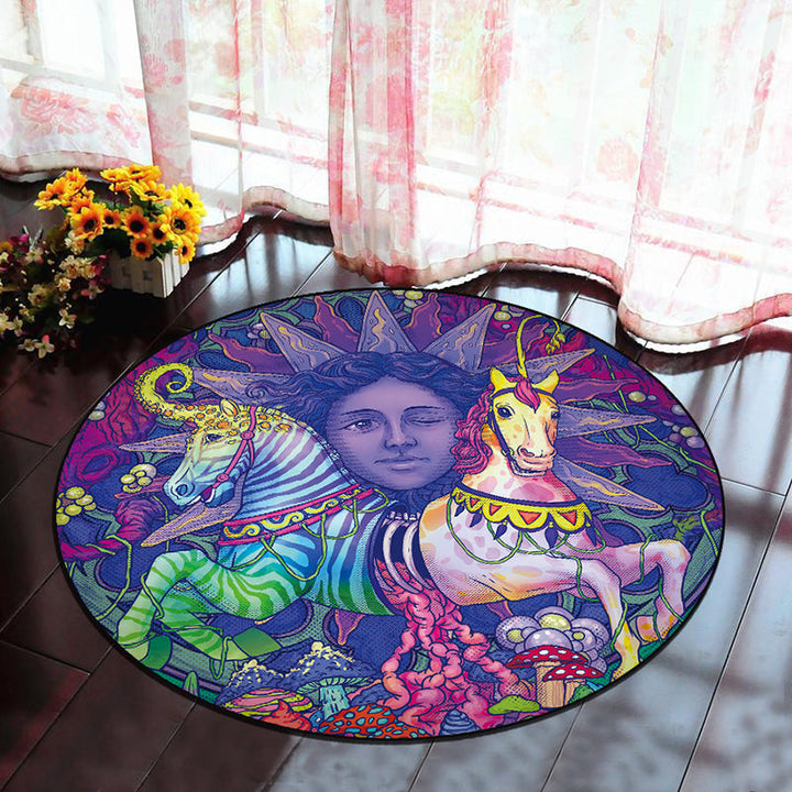 BowLift | Scandinavian Bedroom Rug Multicolor 3D Graphic Print Rug Polyester Non-slip Pet-friendly Stain-resistant Floor Mat