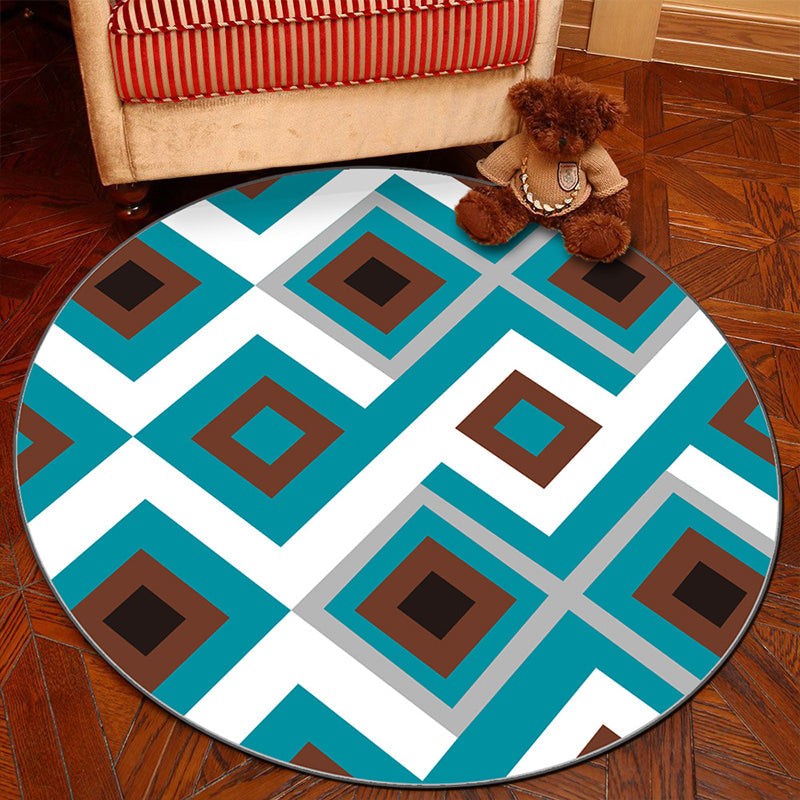 BowLift | Novelty Geometry Animal Patterned Rug Multi-Colored Synthetics Rug Machine Washable Non-Slip Backing Stain Resistant Carpet for Room