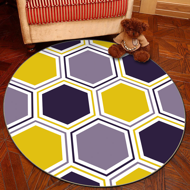BowLift | Novelty Geometry Animal Patterned Rug Multi-Colored Synthetics Rug Machine Washable Non-Slip Backing Stain Resistant Carpet for Room
