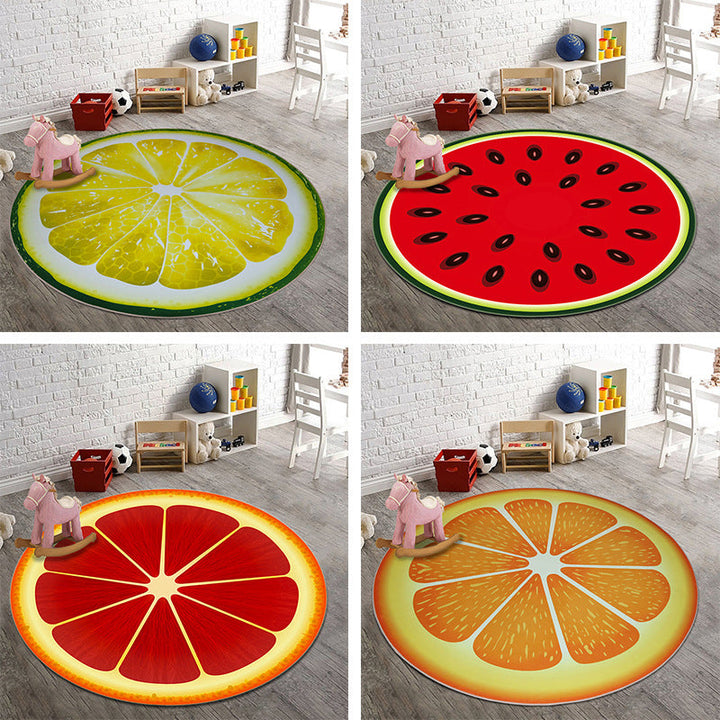 BowLift | Multicolor Playroom Carpet Modern 3D Graphic Fruit Carpet Synthetic Non-Slip Machine Washable Stain Resistant Indoor Carpet