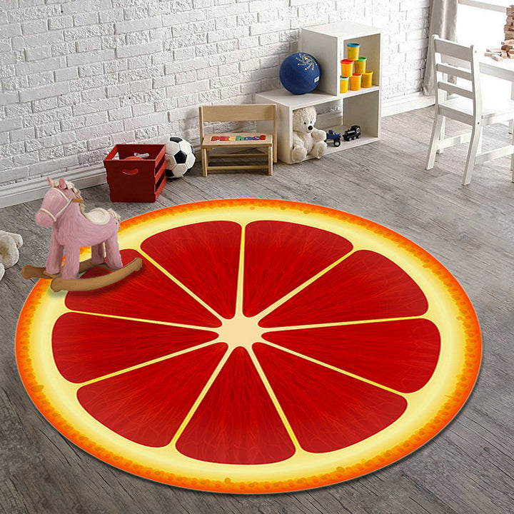 BowLift | Multicolor Playroom Carpet Modern 3D Graphic Fruit Carpet Synthetic Non-Slip Machine Washable Stain Resistant Indoor Carpet