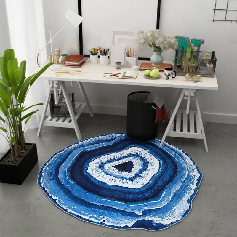 BowLift | Nordic Tree Annual Rings Rug Multi-Colored Polyester Carpet Non-Slip Stain Resistant Pet Friendly Rug for Seating Area