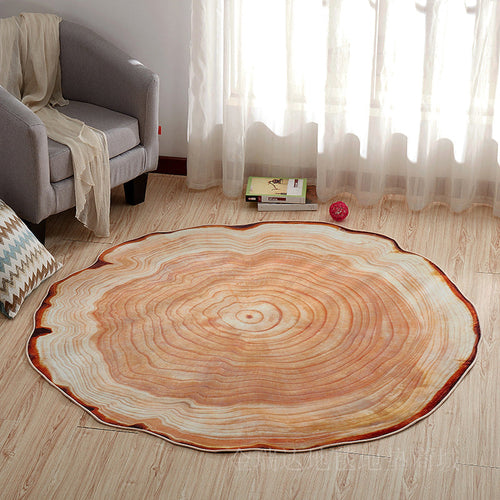 BowLift | Multicolor 3D Tree Rings Carpet Polypropylene Contemporary Carpet Washable Non-Slip Back Animal-Friendly Carpet for Living Room