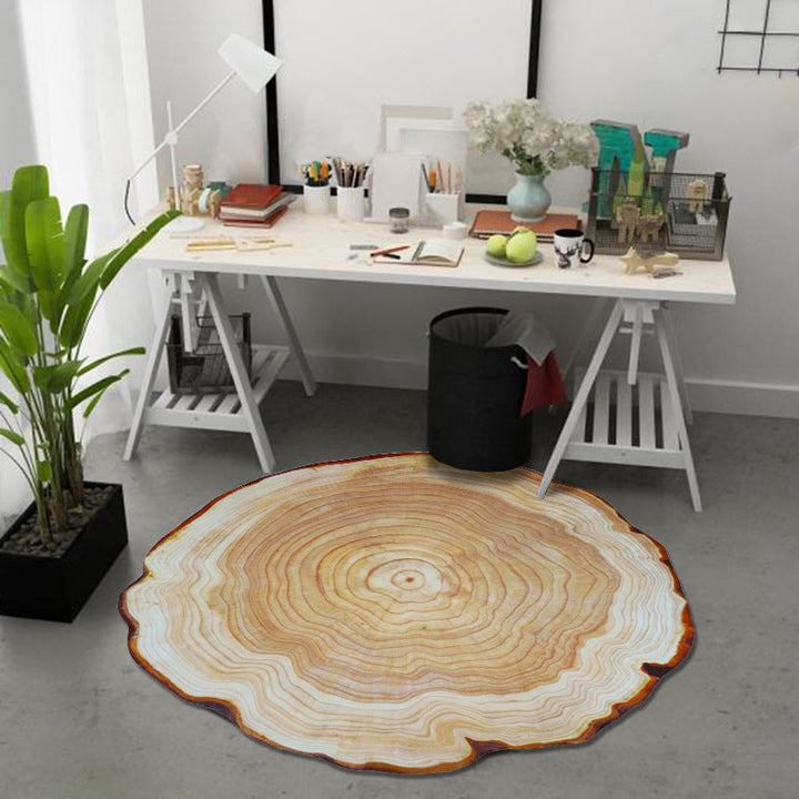 BowLift | Multicolor 3D Tree Rings Carpet Polypropylene Contemporary Carpet Washable Non-Slip Back Animal-Friendly Carpet for Living Room